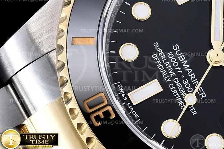 1202 Sophisticated Submariner 116613LN 904L YG SS Black ARF V3 A 1087